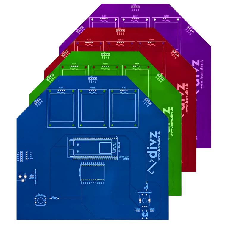 I2C Multiplexing PCB in various colors